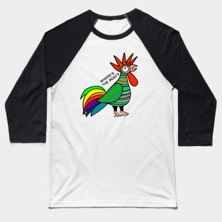 Colorful Rooster Baseball T-Shirt